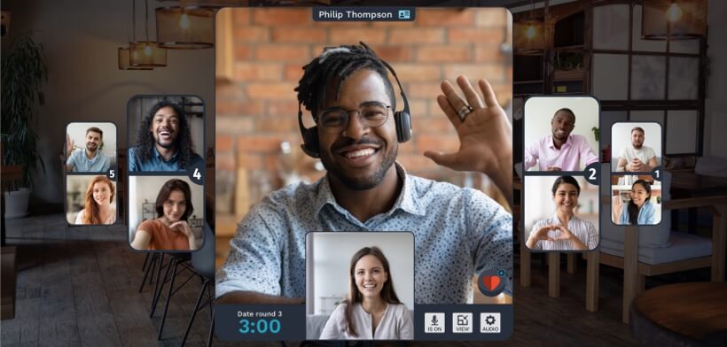 Couple online speed-dating interface